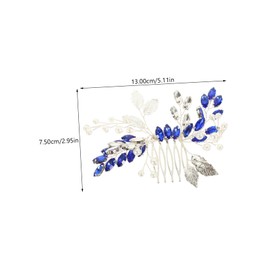 OATIPHO 2 pcs Blue Rhinestone Hair Comb Elegant Leaf Design Bridal Hair Accessories for Weddings Parties Special Occasions Durable Rhinestone for Brides Bridesmaids