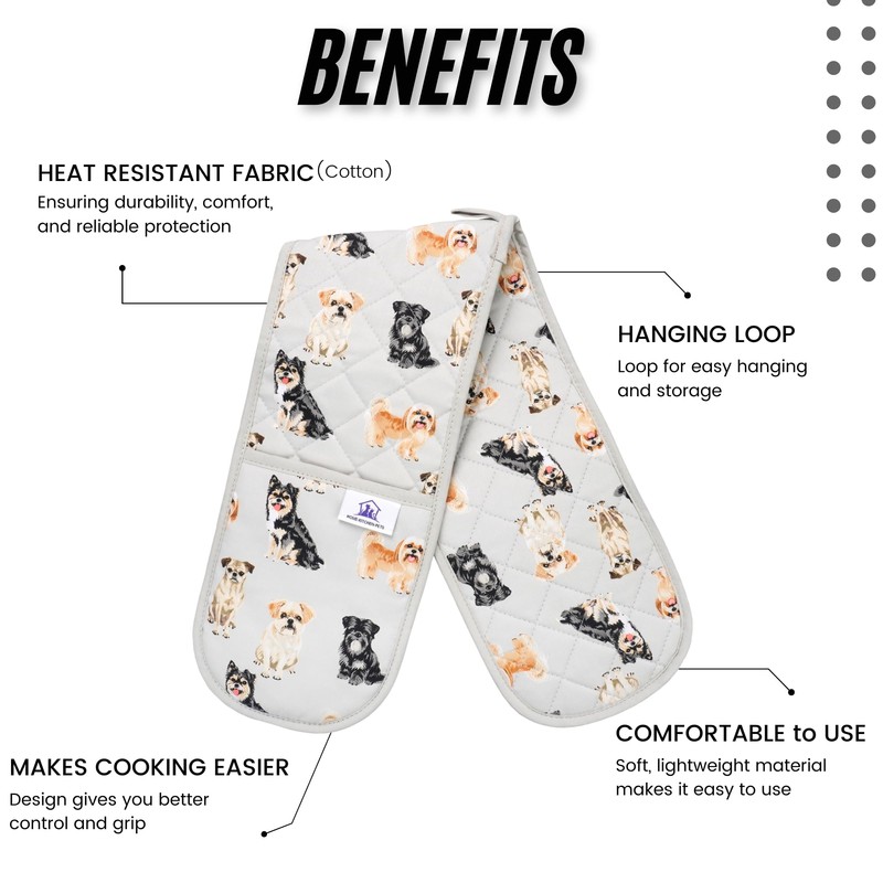 Double Oven Gloves UK: Heat-Resistant Mitts, Heavy-Duty Pot Holders for