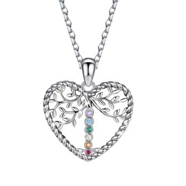 Zelnff Necklace for Women, Celtic Tree Pendant with CZ Crystal, Girls, Long Chain, Women's Tree of Life Pendant with Chain/Cubic Zirconia Tree of Life Pendant Necklace for Women Mother, Sterling