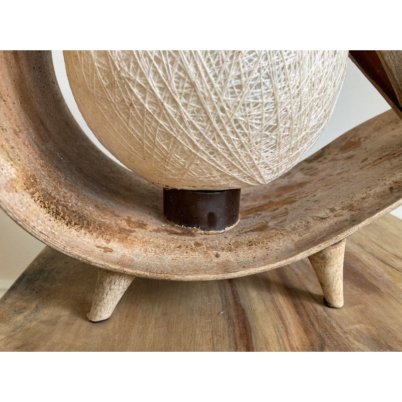 Real Coconut Leaf Table Bedside Lamp Electrial Light - Cream