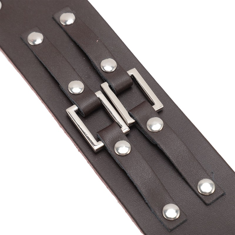 2pcs Wide PU Leather Bracelet Wrist Cuffs Punk Cuff Bracelet