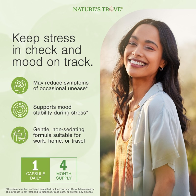 Nature's Trove L-Theanine 200mg 120 Vegetarian Capsules