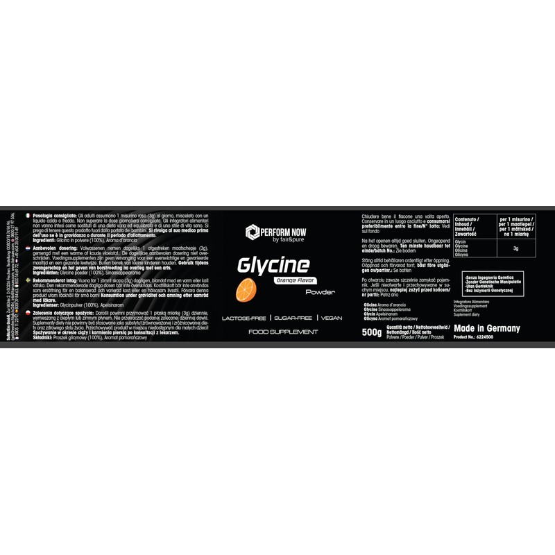 Glycin Pulver - 500g - mit Orangengeschmack - Aminosäure -