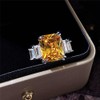 Psiroy Women's 925 Sterling Silver Plated Emerald Cut Simulated Citrine