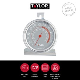 TAYLOR TYPTHOVEN Pro Oven Thermometer, Stainless Steel, 9 x 8.5 cm