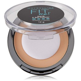 Maybelline Base de Maquillaje en Polvo Fit Me, TRUE BEIGE 222, 12 gr, matifica y controla brillo por 16h, minimiza la apariencia de poros, iguala el tono y la textura de la piel