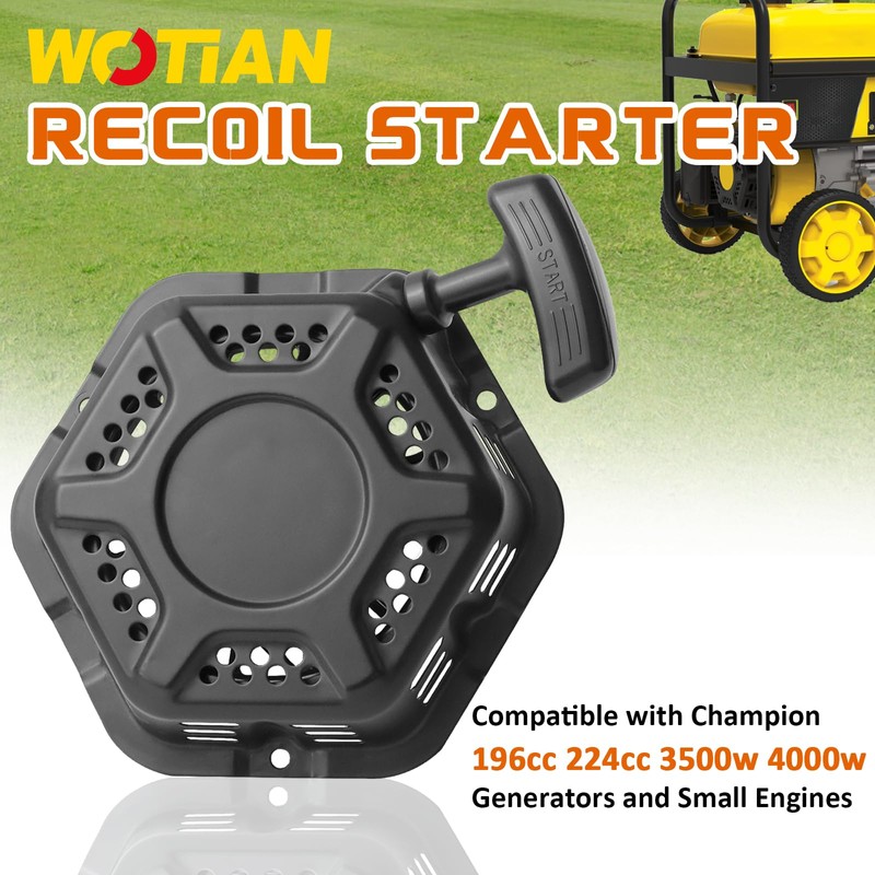 WOTIAN Pull Start Recoil Starter Assembly Compatible with Champion 196cc