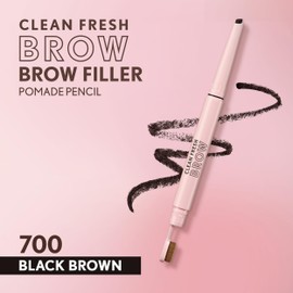 COVERGIRL Covergirl Clean Fresh Brow Filler Pomade, 700 Black Brown, Eyebrow Pencil, Ultra-Precise Tip, Creamy Formula, Highly Pigmented, Soft Matte Finish, Vegan Formula, 0.007oz