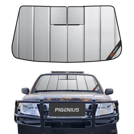 Pigenius Windshield Sun Shade for Nissan Frontier 2005-2021, Xterra 2005-2015, for Suzuki Equator 2009-2012 Front Window Sunshade - Safeguard Upgraded