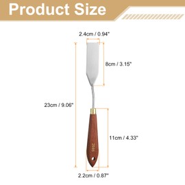 HARFINGTON 2pcs Palette Knife Painting Tool 3.15" x 0.91" Stainless Steel Teardrop Blade 9.06" Length Spatula Painting Pallet Knives with Hole Beech Wood Handle for Acrylic Canvas, Red/Silver