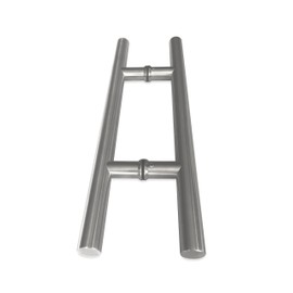 NHN Modern & Contemporary Double-Sided Ladder Style Push-Pull Stainless Door Handle (16 inches/406mm) for Steel, Aluminum and Glass Doors, Brushed Stainless Steel Finish (16 inch)