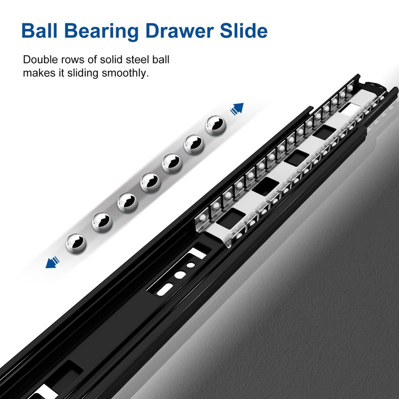 VADANIA 14" Soft Close Drawer Slide, #VK1245, 3-Fold Full Extension,