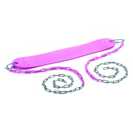 Standard Swingset Seat with Chains | Pink | 150lb Capacity | 58" Zinc-Plated Chain w/Vinyl Coating | Easy Assembly, Easy Installation | Replacement Playset Accessory | DIY Playground Accessories