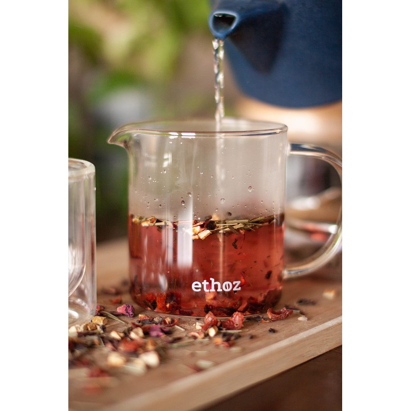 ethoz® Glass Tea Brewer – Premium Loose-Leaf Infuser, Borosilicate Chamber,