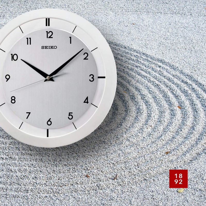 SEIKO 11 Inch St John Brushed Metal Wall Clock