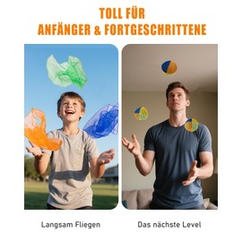 oazoxcx Juggling Starter Set with 3 Juggling Balls, 3 Cloths, 3 Rings. Perfect for Developing Motor Skills and Juggling Skills