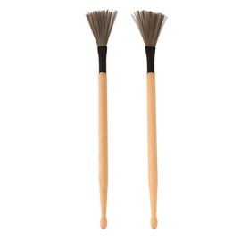 2Pcs Drum Stick Brush Wood Retractable Wire Combination Musical Instrument Accessories
