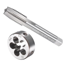 CoCud Thread Cutting and Die Set M14 x 2 Thread High Speed Steel Machine Screws Taps and Round Dies - (for Thread Cutting Repair) 1 Set