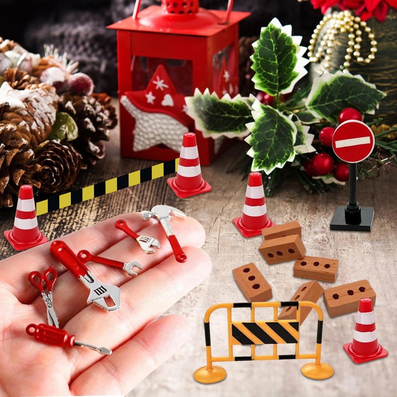 21 Piece Gnome Construction Site Set, Gnome Accessories Construction Site,