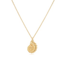 MYEARS Women Gold Necklace Conch Shell Pendant 14K Simple Dainty Chain Everyday Summer Beach Jewelry