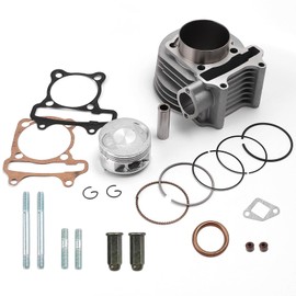 Minho GY6 61mm/2.40" Cylinder Top End Rebuild Kit with Piston Ring Gasket Made of Aluminum Alloy,Compatible with Chinese GY6 4-stroke 170cc 152QMI 157QMJ Engine,61MM