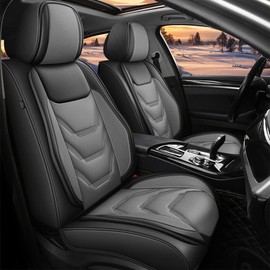 JIAMAOXIN Car Seat Covers Fit for Nissan Rogue 2010-2024 2025: 5 Seat Full Set Seat Covers for Rogue SV/S/SL/Platinum/SL Hybrid Seat Cushion(Black&Grey)