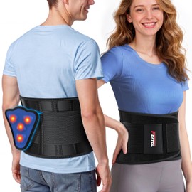 FEATOL Soporte de espalda para alivio del dolor de espalda baja, cinturón de apoyo de espalda para levantamiento de trabajo pesado, dolor de espalda, 