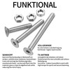 M8 Countersunk Screws Set, Torx Screws Set, Stainless Steel Torx