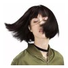 Reecho Peluca Negro Marrón Liso 28 Cm Con Fleco Reecho