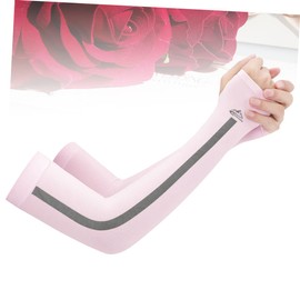 FRCOLOR 2Pairs Portable Breathable Arm Covers for Sun Stretchy Elbow Sleeves Comfortable UV Shielding for Outdoor Activities for Cycling and Sports Pink