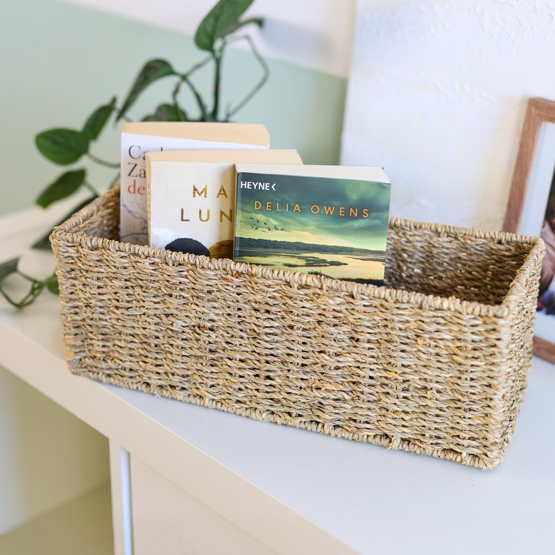 HMF Bathroom Storage Basket Woven Seagrass | 38 x 15