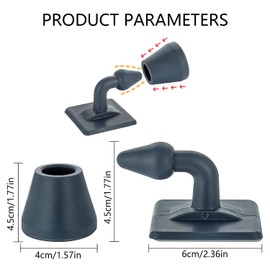 2 Pack Wall Mounted Door Stop and Catch Holder, Half Moon Floor Stopper Protects Walls from Damage for Home and Office Security