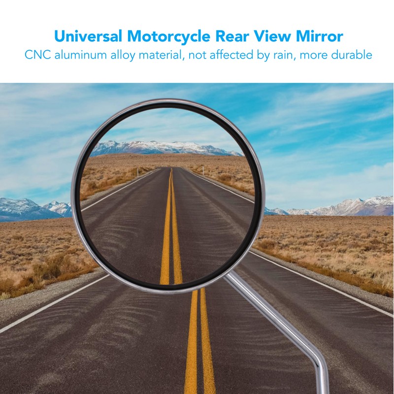 Universal Rear View Mirror 3.4in Wide Vision Handlebar Rear View