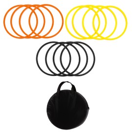 Trademark Innovations Speed & Agility Training Rings - Set of 12-16" Outer Diameter - with Carrycase (Yellow/Orange/Black)