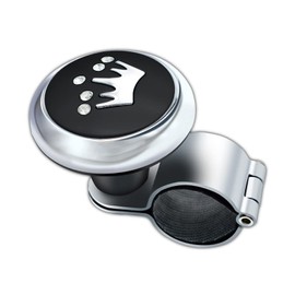 Pack-1 Steering Wheel Spinner Knobs, 360° Free Rotation Steering Wheel Booster Ball, Metal Bearings Non-Slip Adjustable Steering Wheel Accessories Universal for Most Cars (Silver & Black)