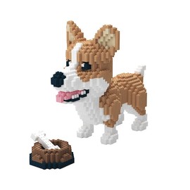 BDYDT Animal Corgi Dog and Food Micro Building Blocks Set（1860PCS） Gift for Adults and Kids
