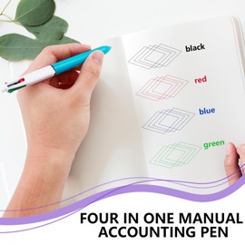 LANAFAY 7pcs 4 Colour Pens All In One, 4-in-1 Retractable Ballpoint Pens with Black Red Blue Green Ink, Multicolour Press Pen 1.0mm,Multi Coloured Pen for Office School Supplies Students Children Gift