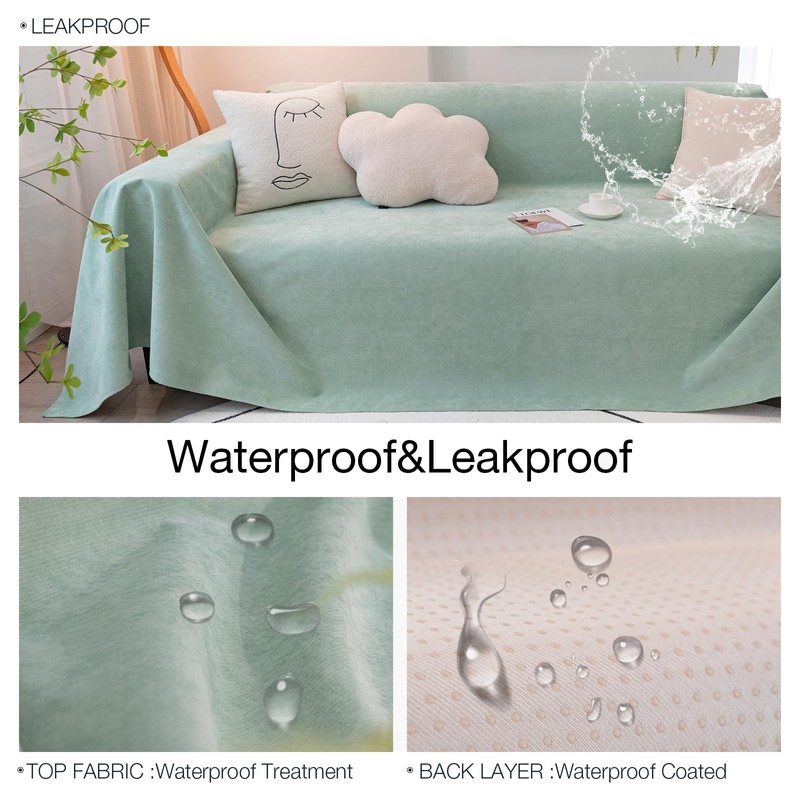 STACYPIK Green Pets Couch Cover Waterproof Sofa Cover for 2