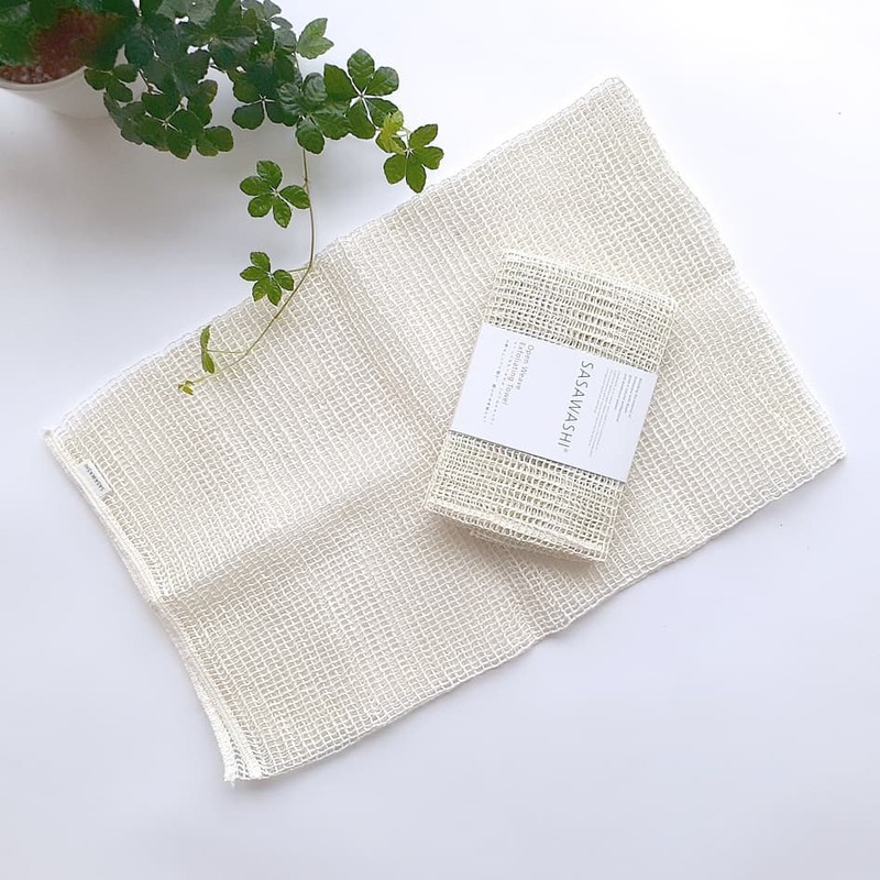 Sasawashi Open Weave Exfoliating Shower Towel – Deep Body Scrub