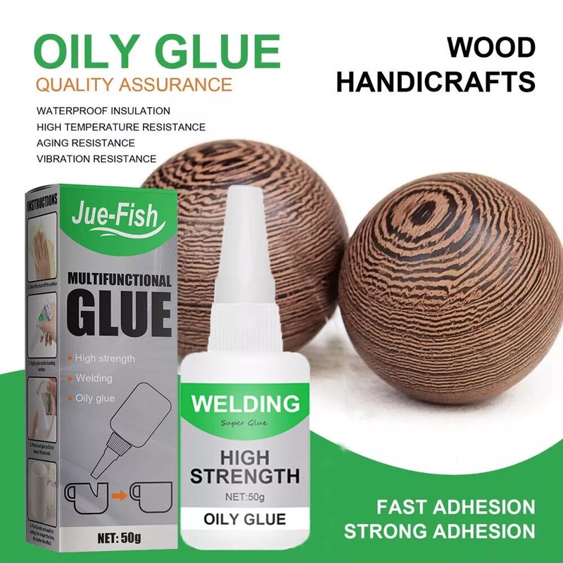 JUE-FISH 3PCS Welding High Strength Oily Glue Plastic Super For