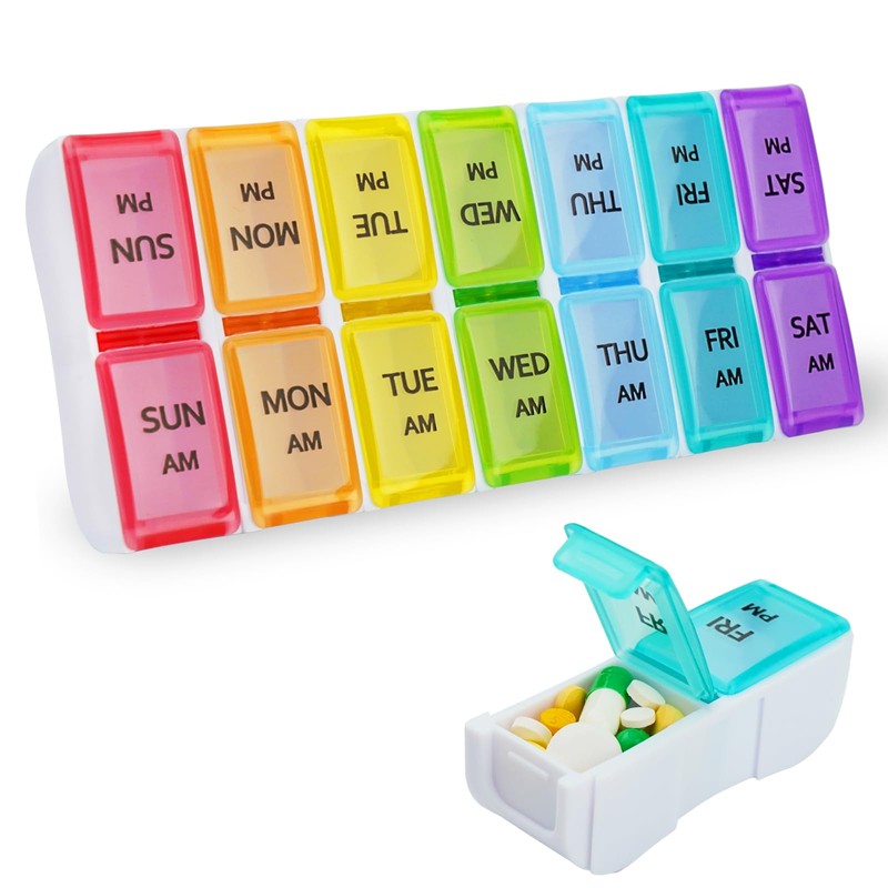 DailyRest Pill Organizer 2 Times a Day, Pill Box 7