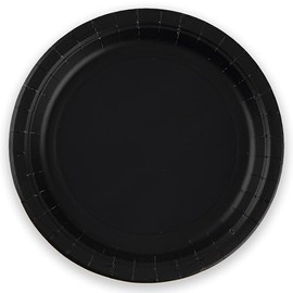 Oaktree UK LTD Pack of 8pcs x 9"(23cm) Plastic Free Black Paper Plates