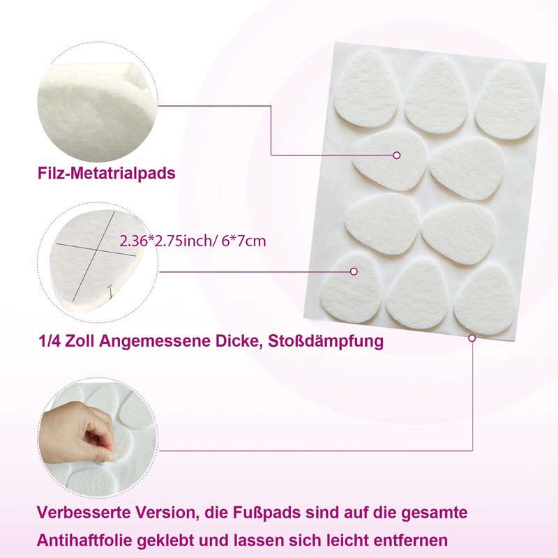Pack of 20 Felt Metatarsal Pads for Men and Women
