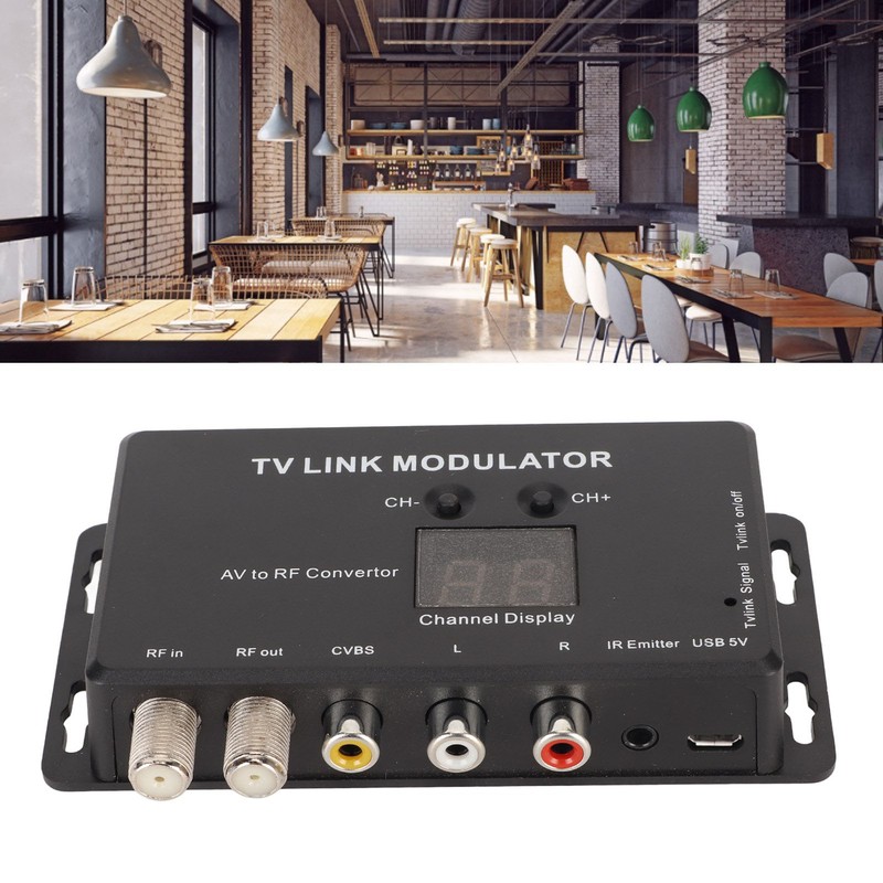 TV Link Modulator Adjustable Support PAL NTSC AV to RF