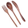 3Set Tableware Wooden Fork Spoon Knife Kit Kitchen Cutlery for