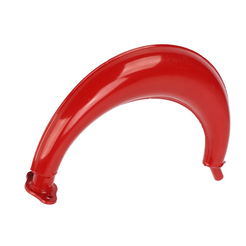 Exhaust Muffler Red Exhaust Silencer Pipe Half Moon Shape 40mm
