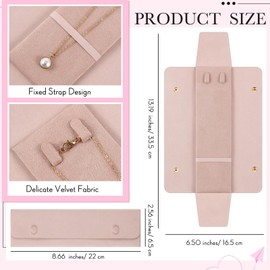 Remuuly 12 Pcs Necklace Travel Case No Tangle Necklace Pouch Travel Jewelry Organizer Bridesmaid Gifts for Wedding Single Portable Microfiber Jewelry Case Storage Bag for Women