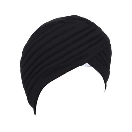 BISMAADH Instant Readymade Turban for Men & Women Head Wrap Lightweight Cap Headwear Sikh Pagri (Black, Free Size)
