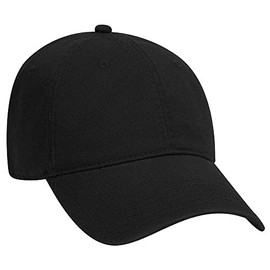 Ashen Fane 6 Panel Garment Washed Superior Cotton Twill Unstructured Low Profile Dad Hat, Black