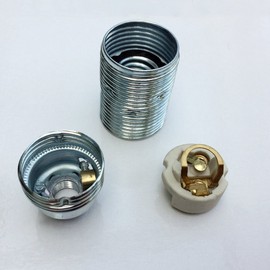 E14 Frame 3 Parts Chrome M10 x 1 Thread Lamp with Metal Frame